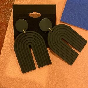 Black Geometric Statement Earrings